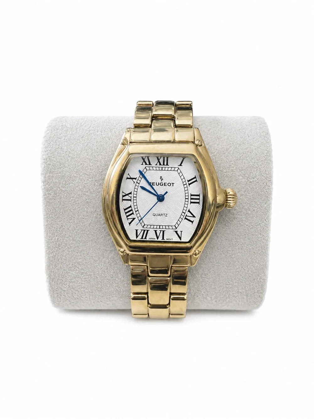 Peugeot GoldTone Tank Women’s Roman Numeral Bracelet Dress Watch Luxury Inspired